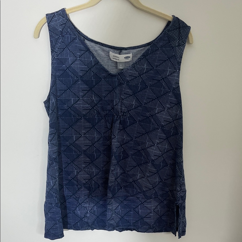 Old Navy Navy Geometric Tank Top